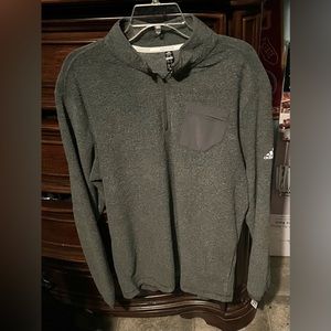 Mens xl gray adidas golf long sleeve quarter zip fleece sweatshirt!
